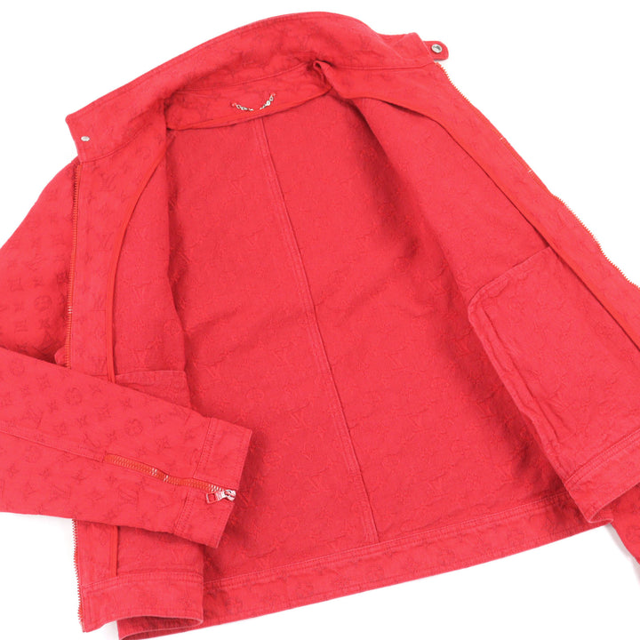 Great LOUIS VUITTON Denim Jacket Red cotton mens 52 1A5PDR