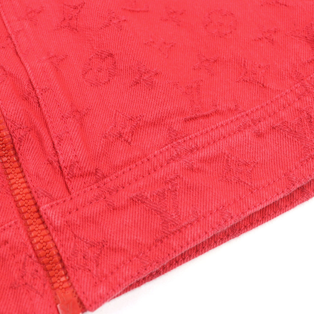 Great LOUIS VUITTON Denim Jacket Red cotton mens 52 1A5PDR
