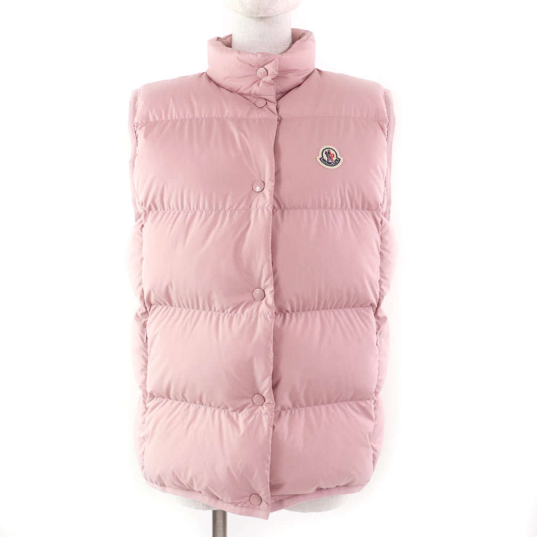 Excellent MONCLER Down vest BADIA With logo patch pink polyester Women 3