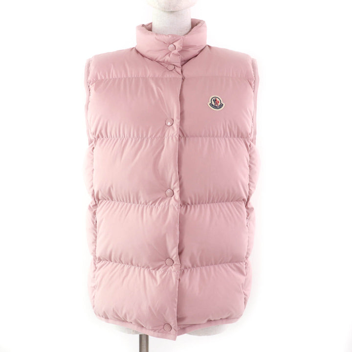 Excellent MONCLER Down vest BADIA With logo patch pink polyester Women 3