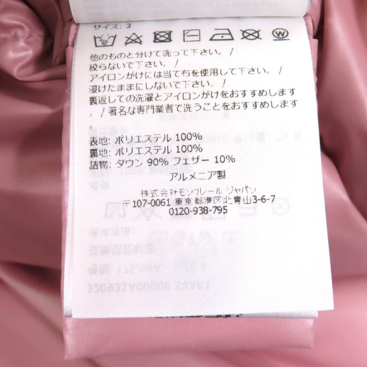 Excellent MONCLER Down vest BADIA With logo patch pink polyester Women 3