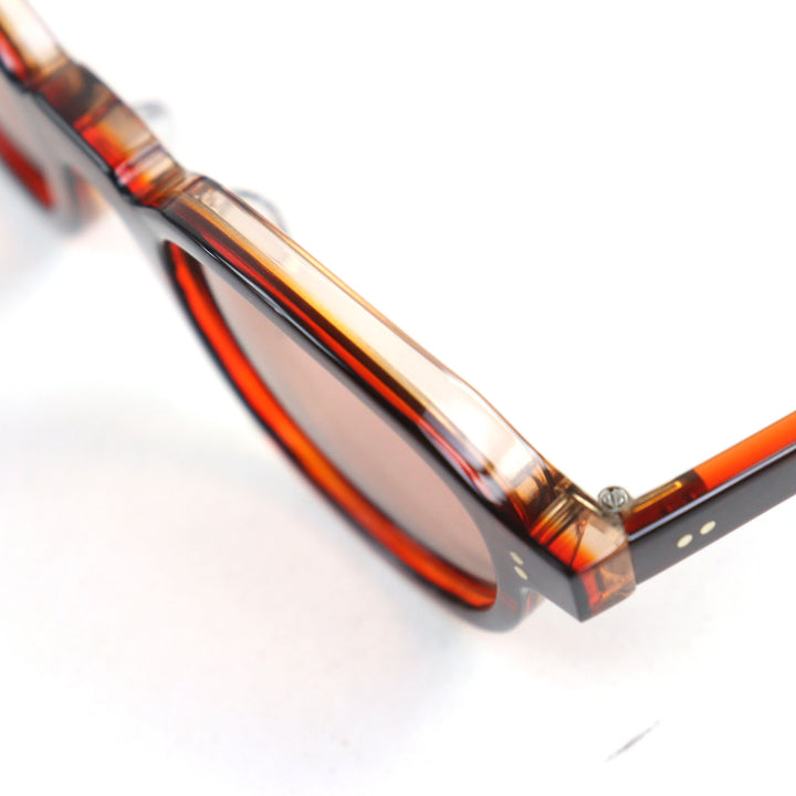 Excellent Lesca Lunetier sunglasses BRUT PANTO 0.3"" Brown acetate mens