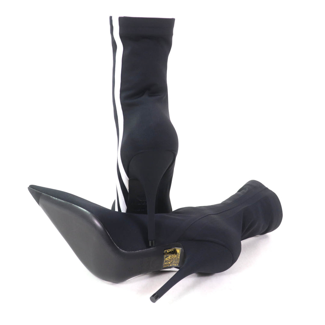 Excellent BALENCIAGA×adidas short boots Black White Women 35
