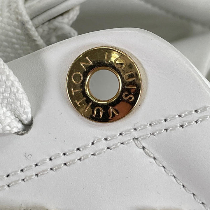 Great LOUIS VUITTON sneakers Timeout line LV rhinestone embellishment white leather 36