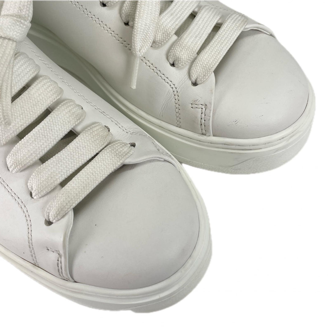 Great LOUIS VUITTON sneakers Timeout line LV rhinestone embellishment white leather 36