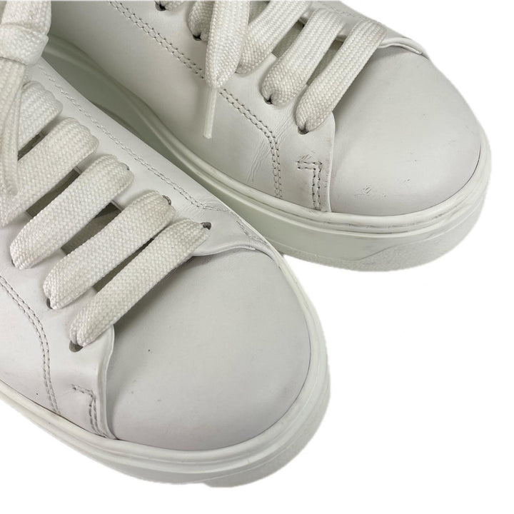 Great LOUIS VUITTON sneakers Timeout line LV rhinestone embellishment white leather 36