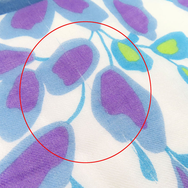 Very Good Loro Piana Stall Floral logo scarf White Blue Green cashmere Women