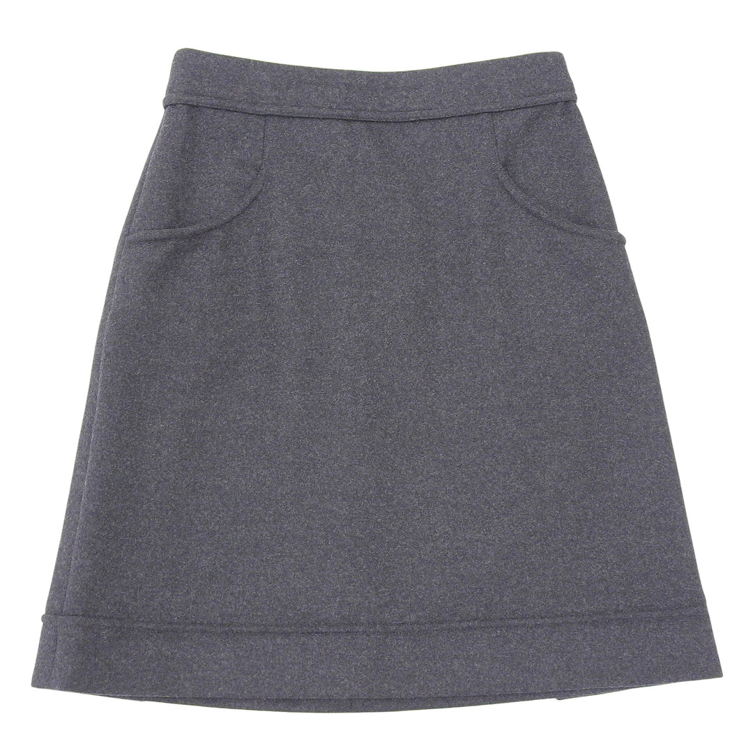 Excellent CHANEL skirt gray wool Women 34 P41836