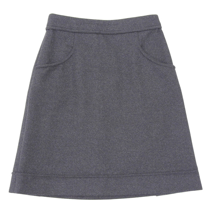Excellent CHANEL skirt gray wool Women 34 P41836