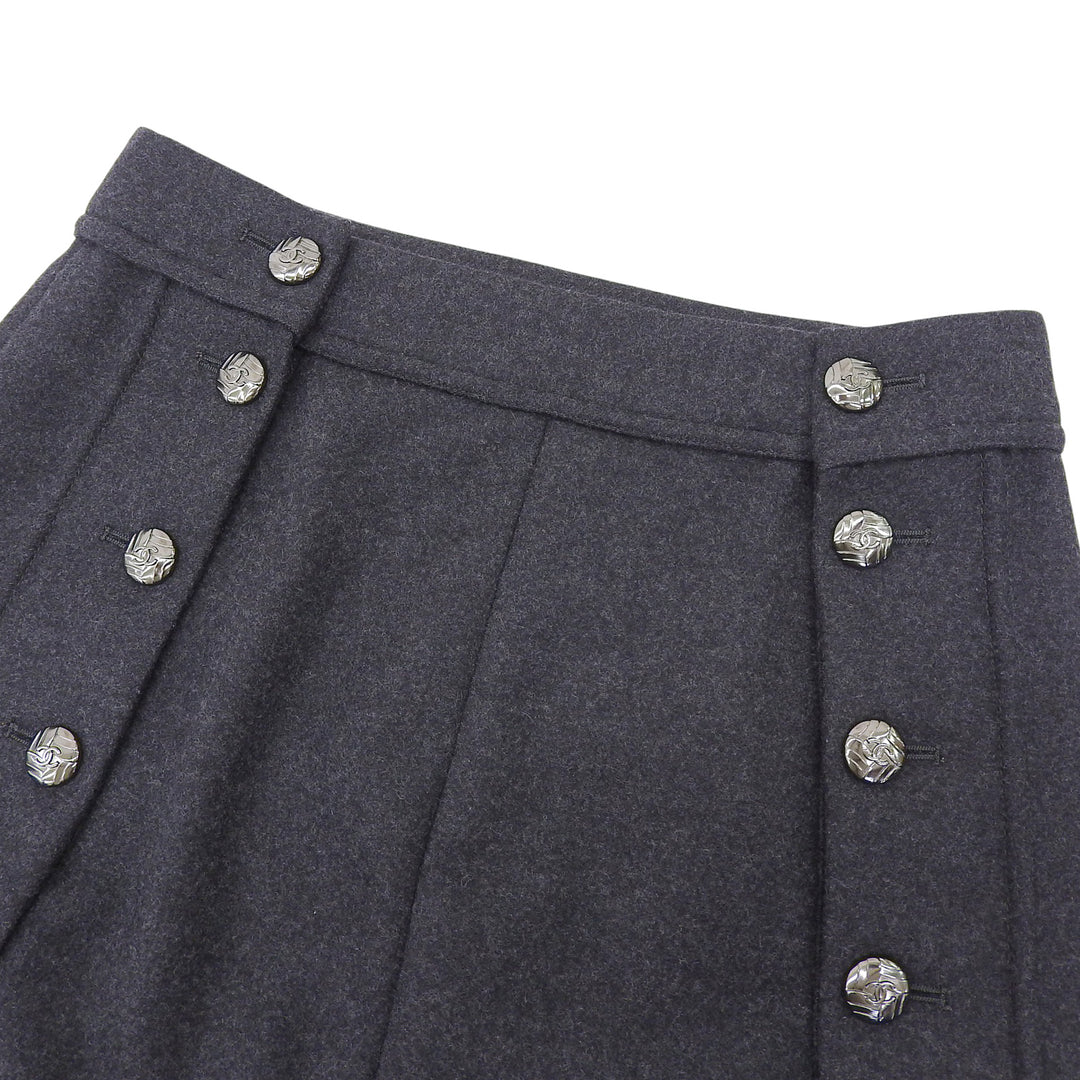 Excellent CHANEL skirt gray wool Women 34 P41836