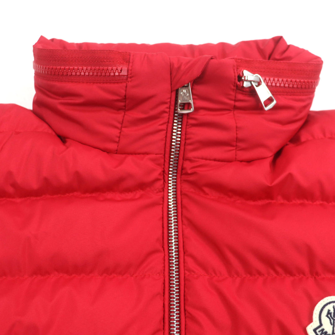 Excellent MONCLER Down vest Hooded with patch Double zip-up Red polyester mens 2