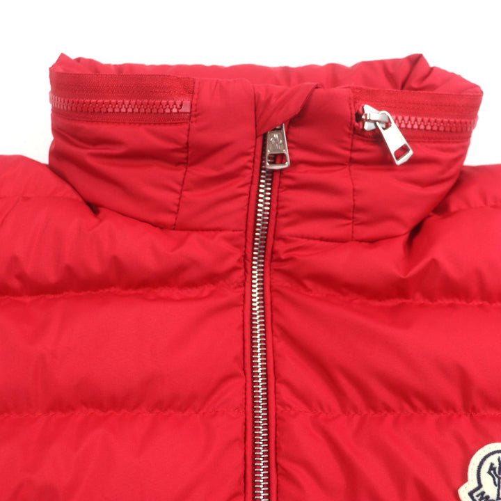 Excellent MONCLER Down vest Hooded with patch Double zip-up Red polyester mens 2