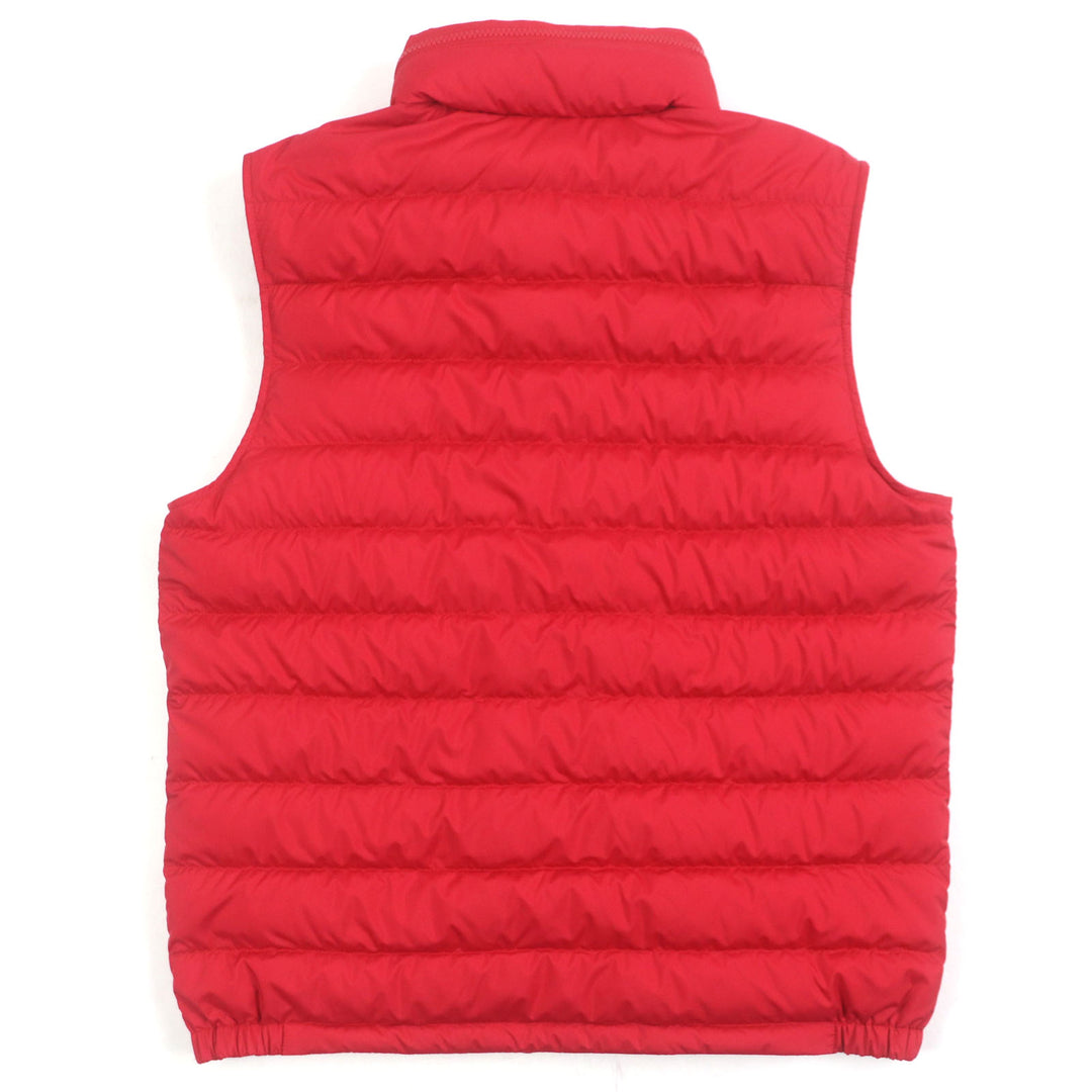 Excellent MONCLER Down vest Hooded with patch Double zip-up Red polyester mens 2