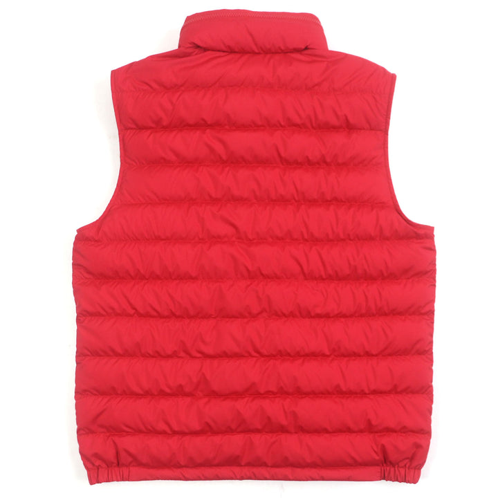 Excellent MONCLER Down vest Hooded with patch Double zip-up Red polyester mens 2