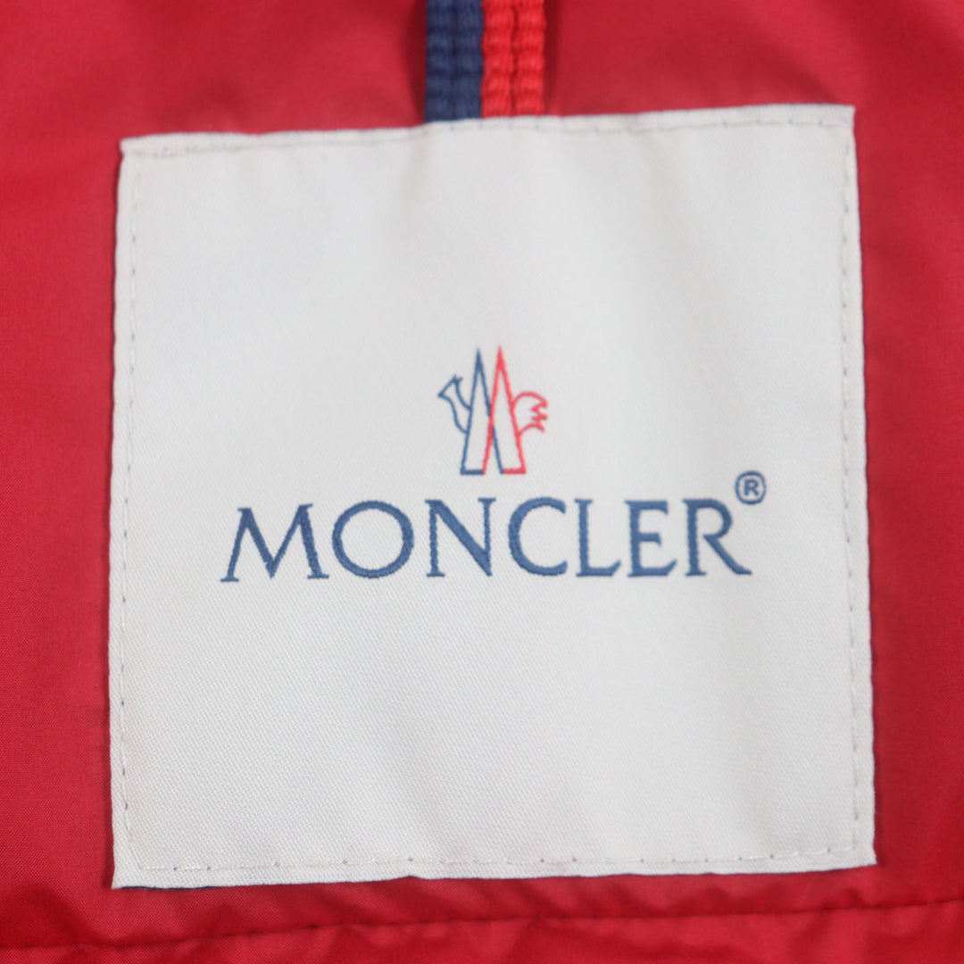 Excellent MONCLER Down vest Hooded with patch Double zip-up Red polyester mens 2