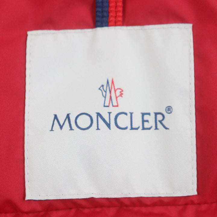 Excellent MONCLER Down vest Hooded with patch Double zip-up Red polyester mens 2