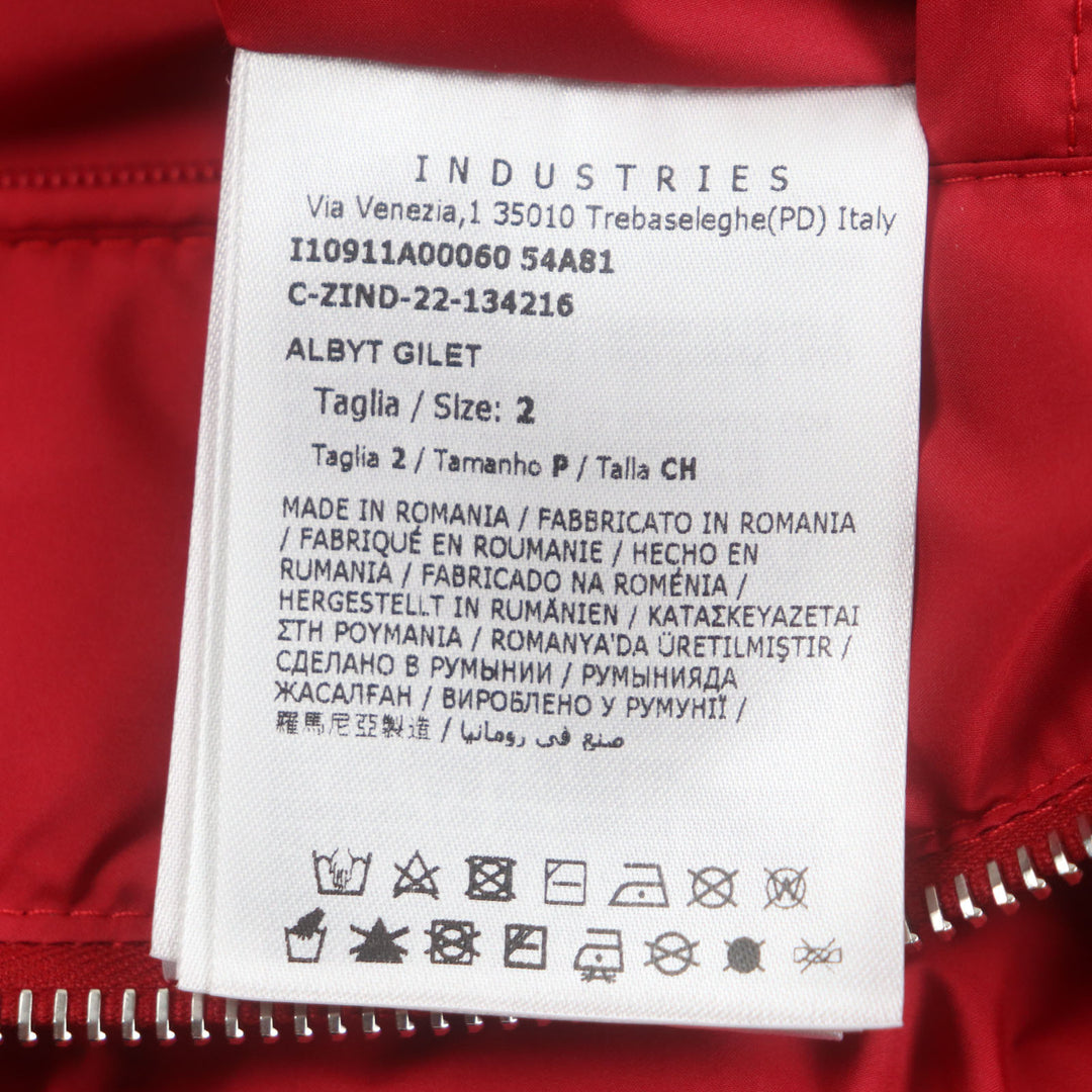 Excellent MONCLER Down vest Hooded with patch Double zip-up Red polyester mens 2