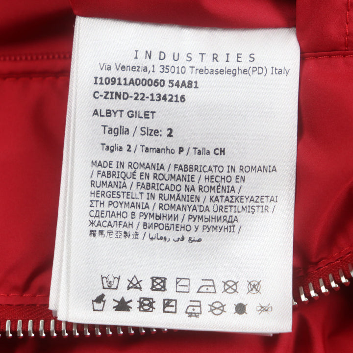 Excellent MONCLER Down vest Hooded with patch Double zip-up Red polyester mens 2