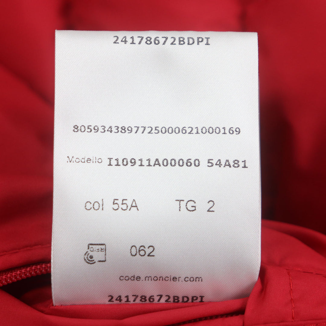 Excellent MONCLER Down vest Hooded with patch Double zip-up Red polyester mens 2