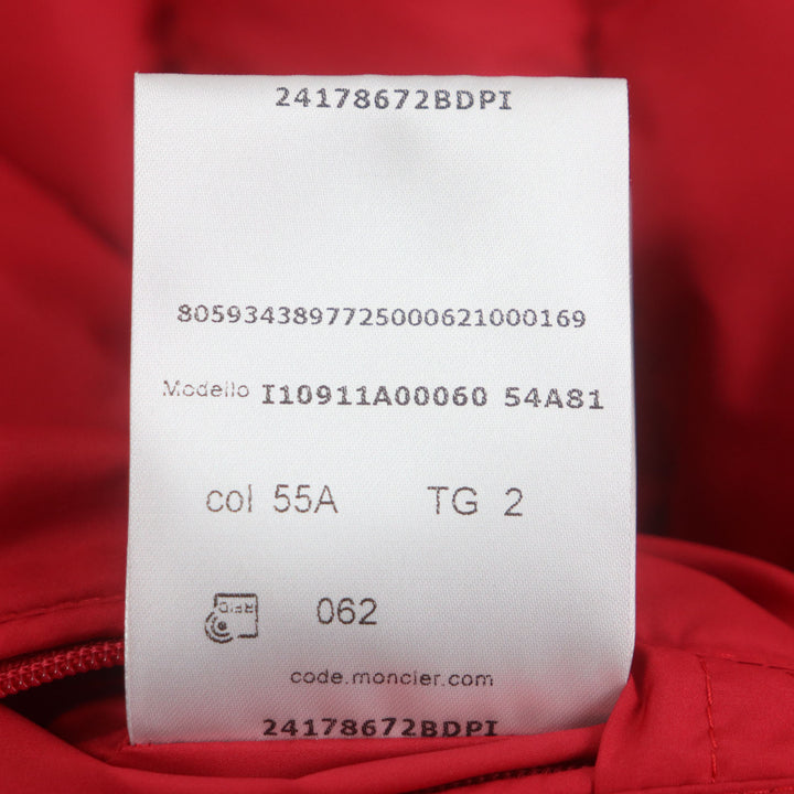 Excellent MONCLER Down vest Hooded with patch Double zip-up Red polyester mens 2