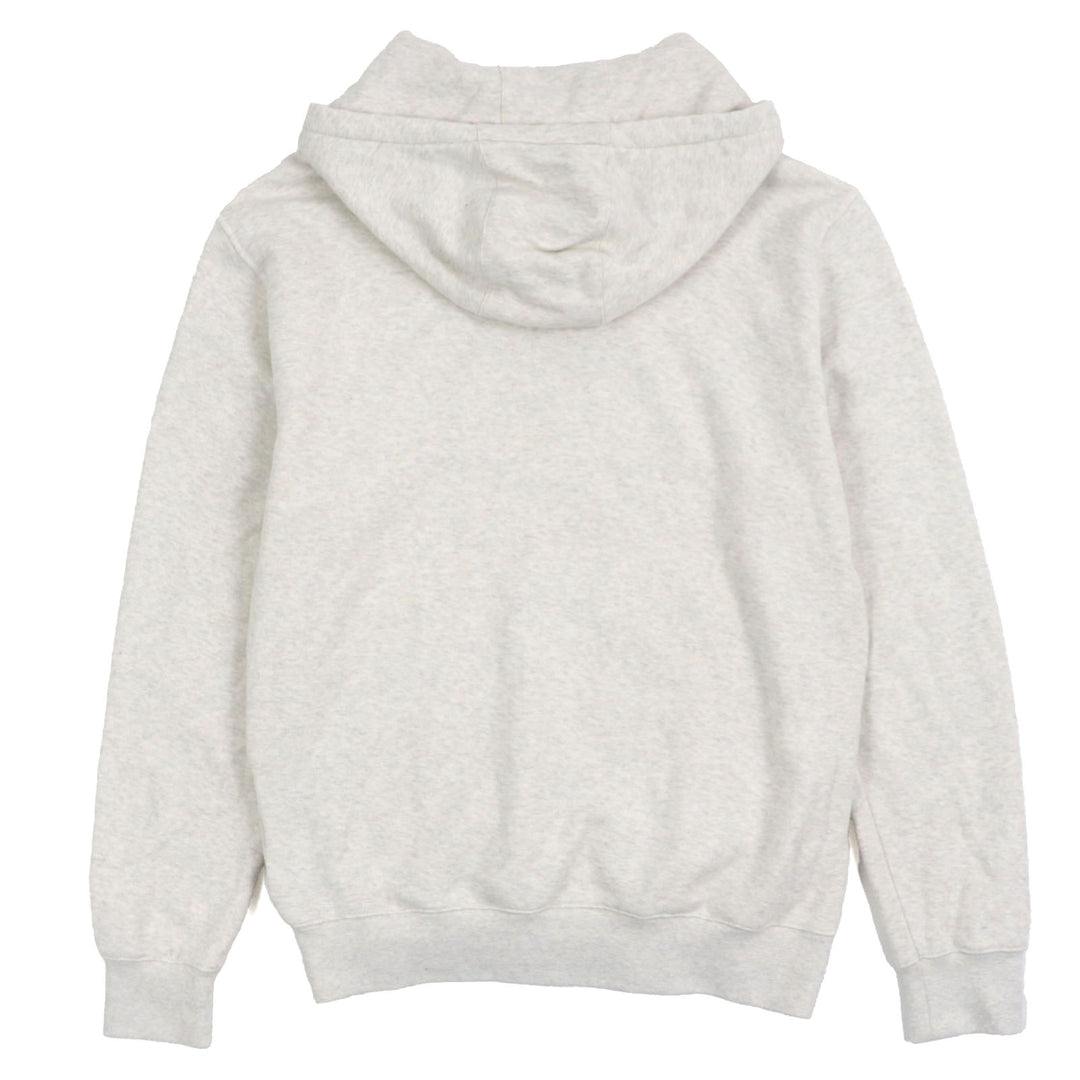 Great PRADA hoodie Logo Embroidered Hoodie Pullover Light gray cotton mens S UJL24B