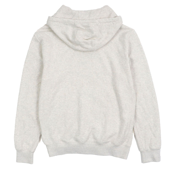 Great PRADA hoodie Logo Embroidered Hoodie Pullover Light gray cotton mens S UJL24B