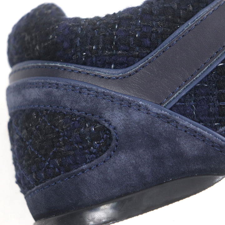 CHANEL sneakers COCO Mark Tweed Navy canvas mens 43 G39068