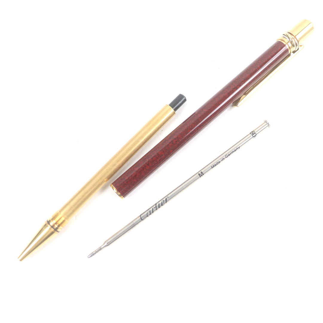 Great Cartier Ballpoint pen Trinity de Cartier Twist type Bordeaux gold mens