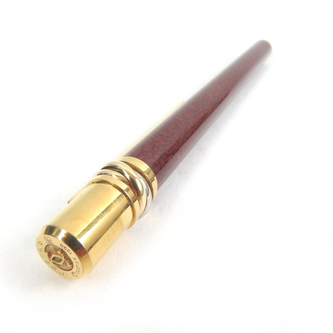 Great Cartier Ballpoint pen Trinity de Cartier Twist type Bordeaux gold mens