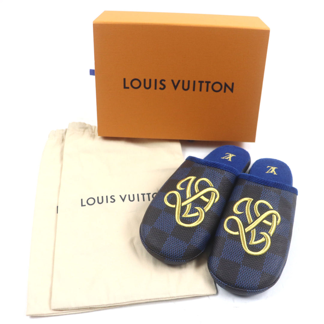 Pristine LOUIS VUITTON Sandals LV Palace Line Mules Grain Calfskin Leather mens9