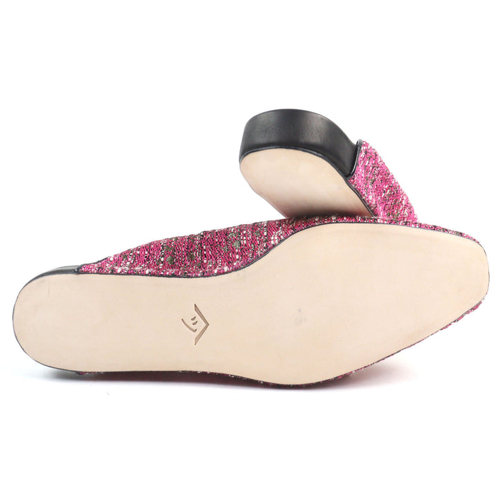 Pristine HOSOO Textile and leather combination room shoes Suede leather mens