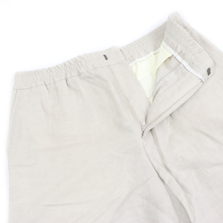 Excellent FENDI Pants logo embroidered short Kinari linen mens 50 FB0779