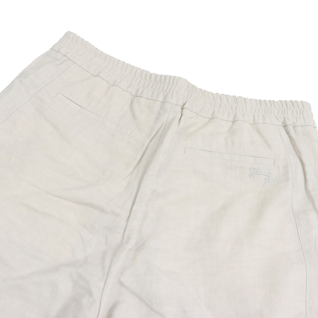 Excellent FENDI Pants logo embroidered short Kinari linen mens 50 FB0779
