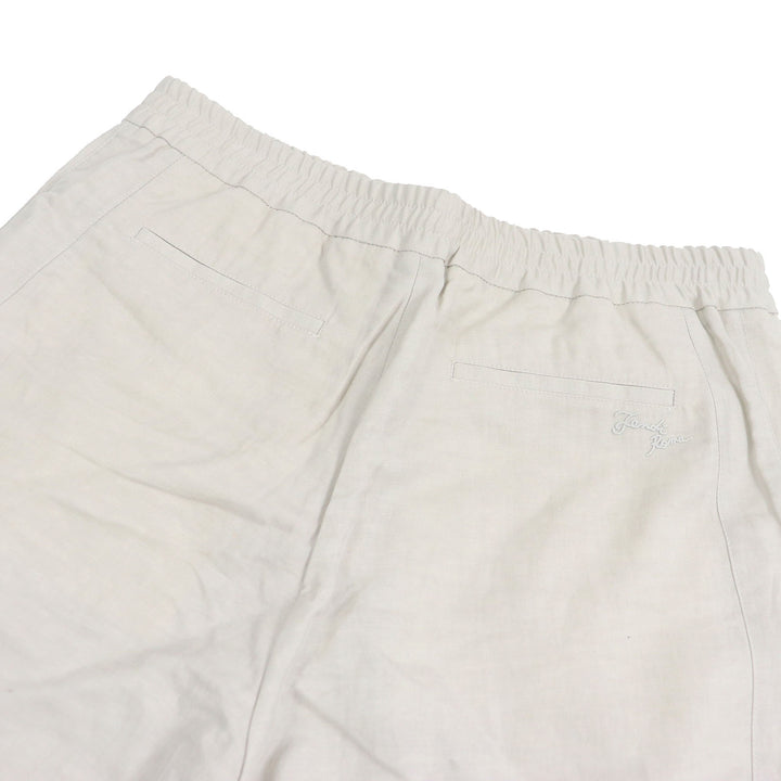 Excellent FENDI Pants logo embroidered short Kinari linen mens 50 FB0779