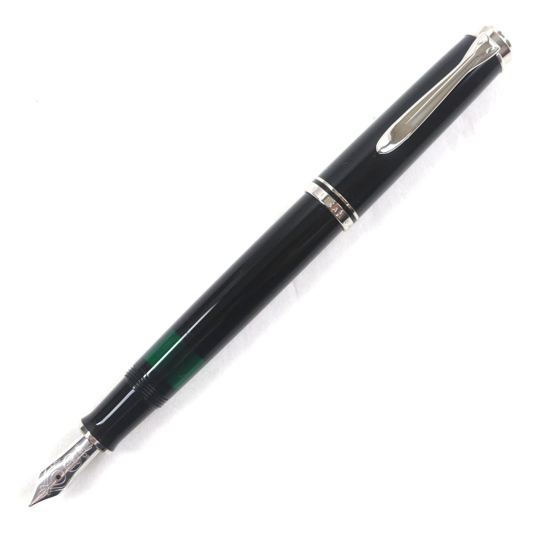 Excellent PERIKAN fountain pen Sovereign Black Silver 14K mens M405