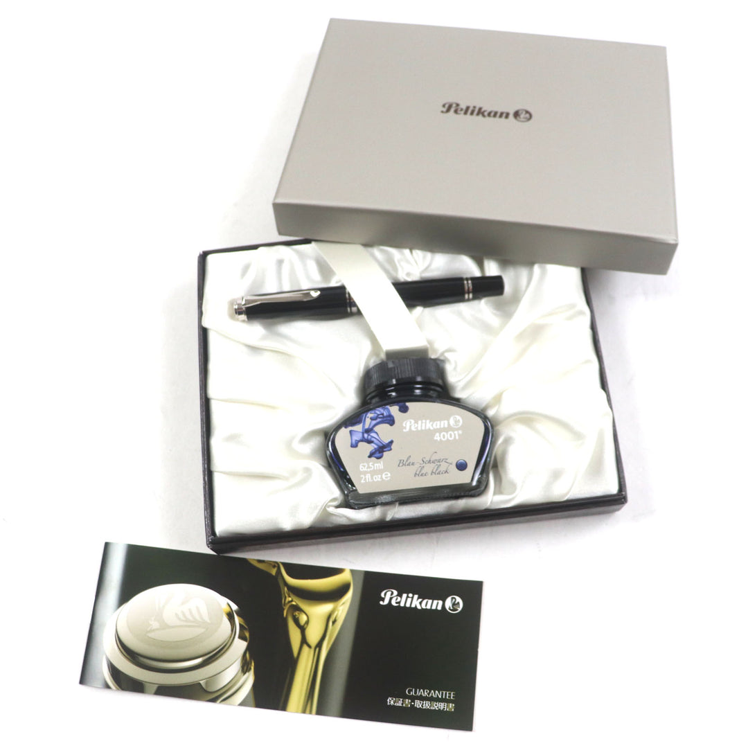 Excellent PERIKAN fountain pen Sovereign Black Silver 14K mens M405