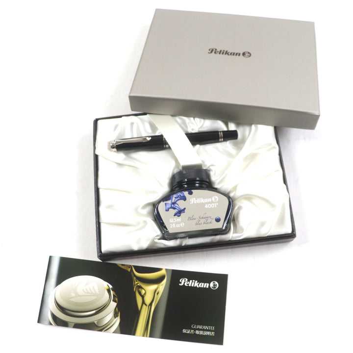 Excellent PERIKAN fountain pen Sovereign Black Silver 14K mens M405