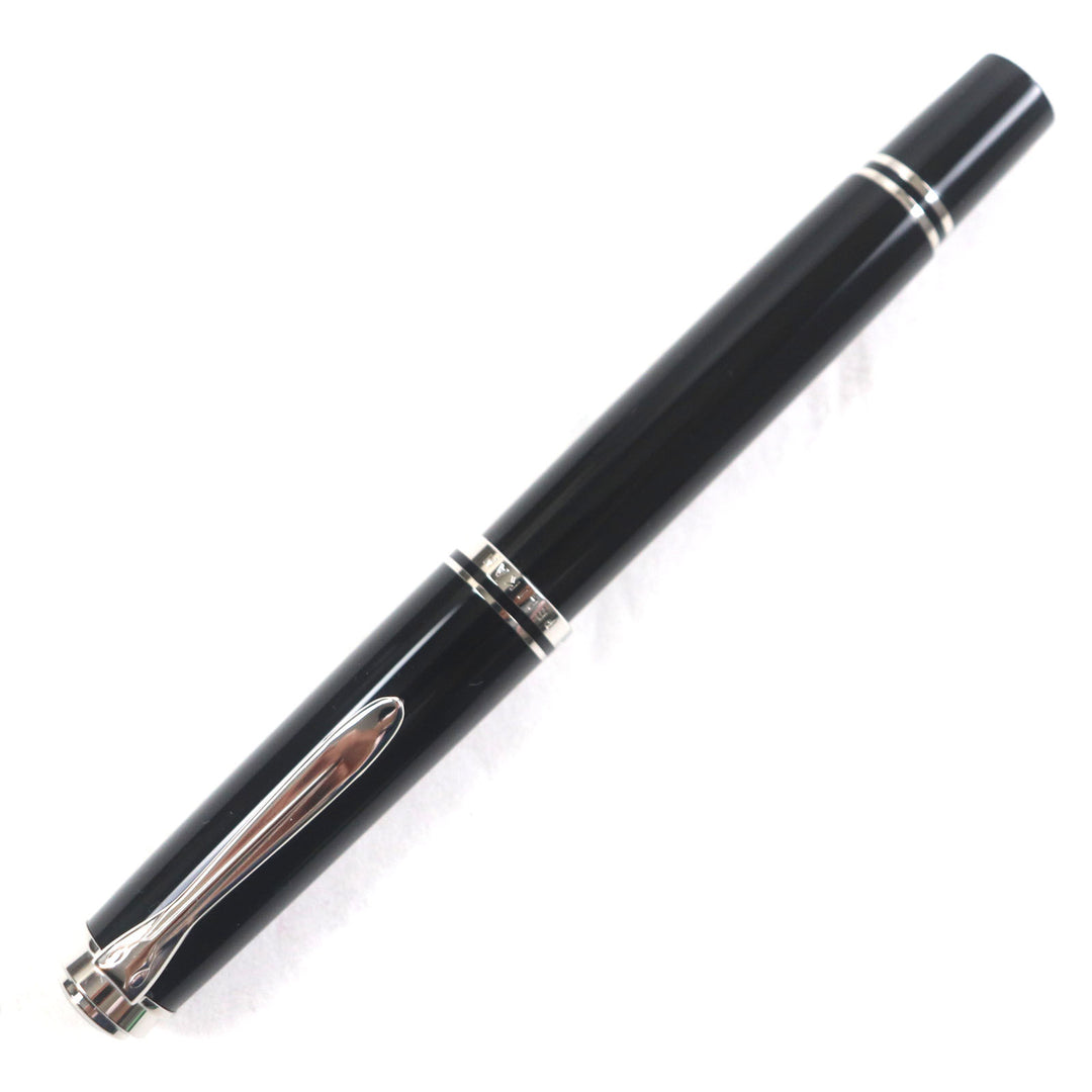 Excellent PERIKAN fountain pen Sovereign Black Silver 14K mens M405