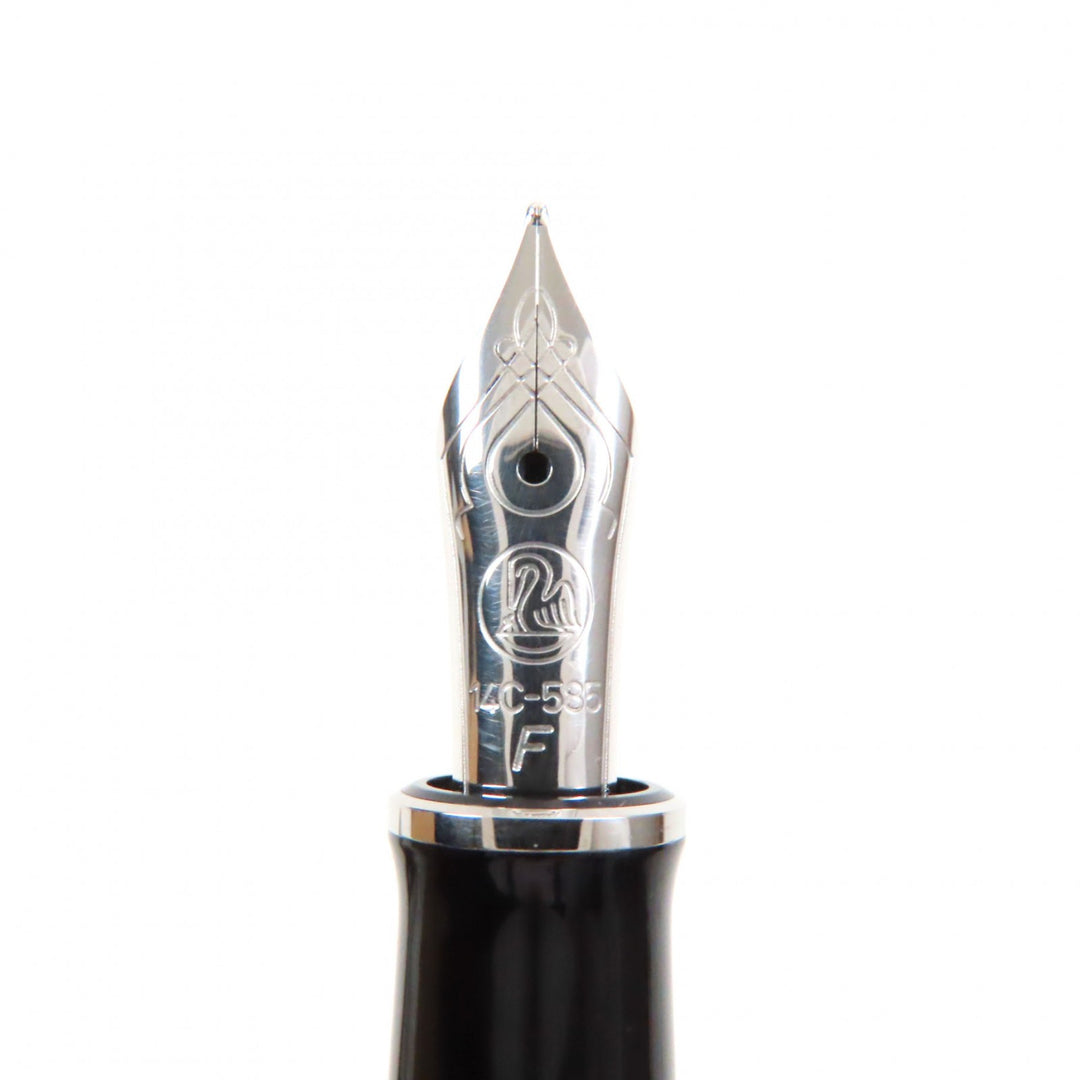 Excellent PERIKAN fountain pen Sovereign Black Silver 14K mens M405