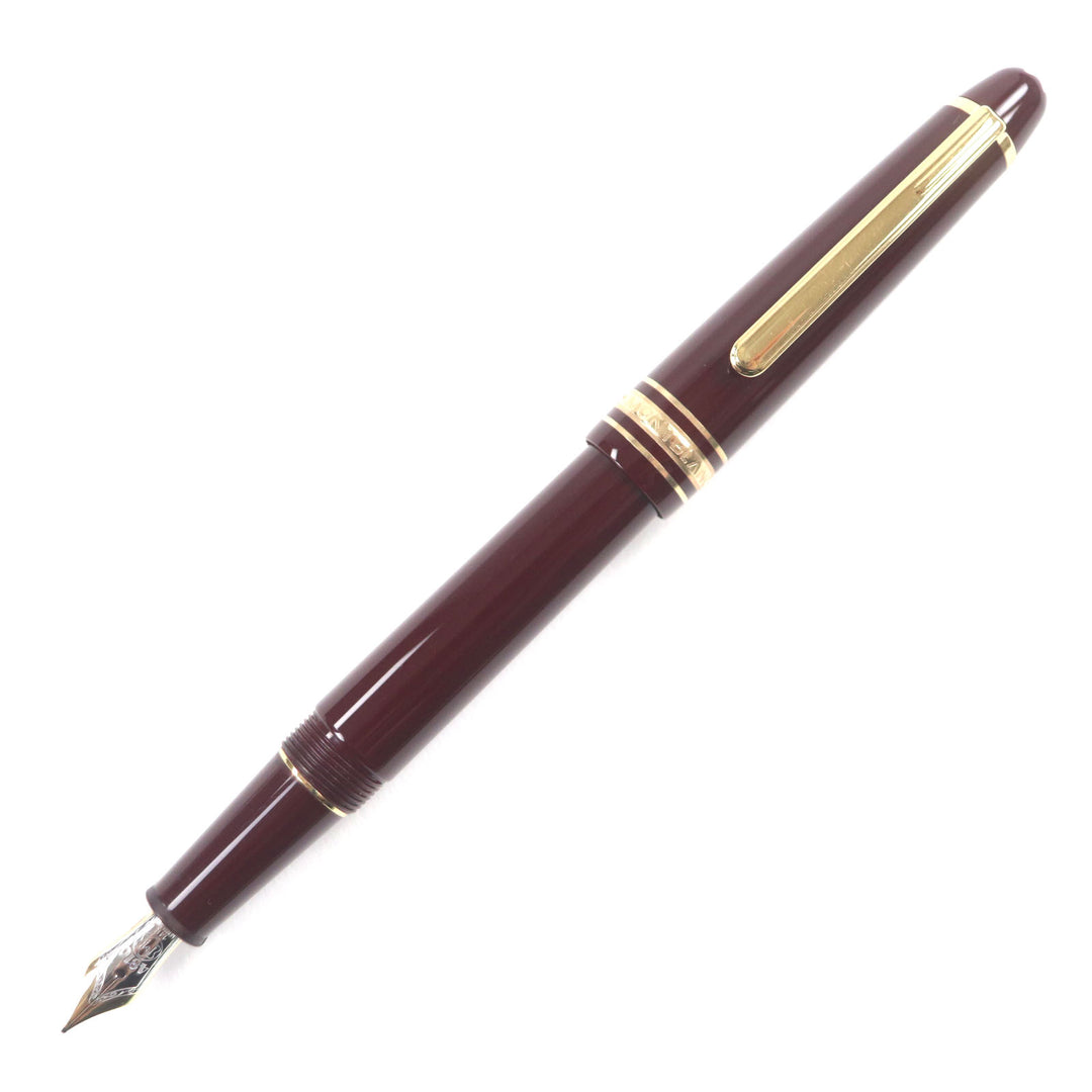 Great MONTBLANC fountain pen Meisterstck Classic white star Bordeaux gold 14K mens