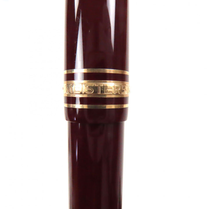 Great MONTBLANC fountain pen Meisterstck Classic white star Bordeaux gold 14K mens
