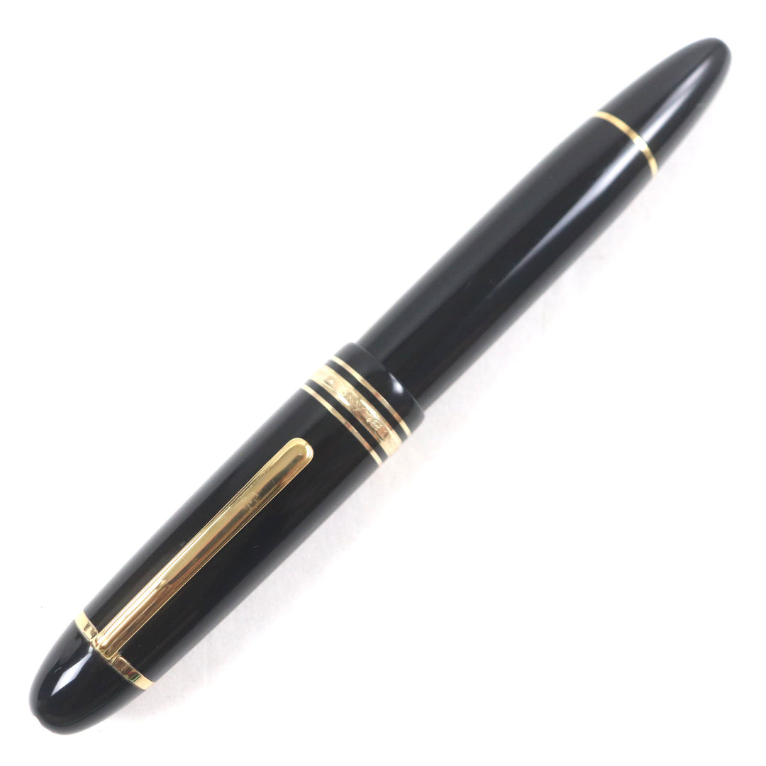 Very Good MONTBLANC fountain pen Meisterstuck 149 white star Black gold 14K mens