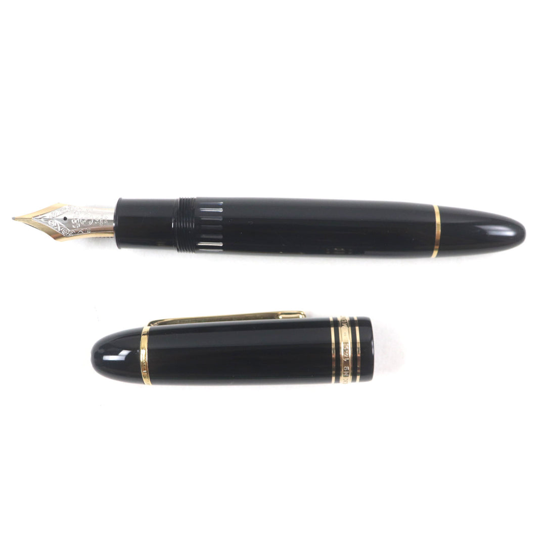 Very Good MONTBLANC fountain pen Meisterstuck 149 white star Black gold 14K mens
