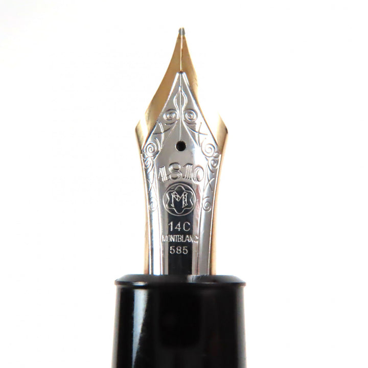 Very Good MONTBLANC fountain pen Meisterstuck 149 white star Black gold 14K mens