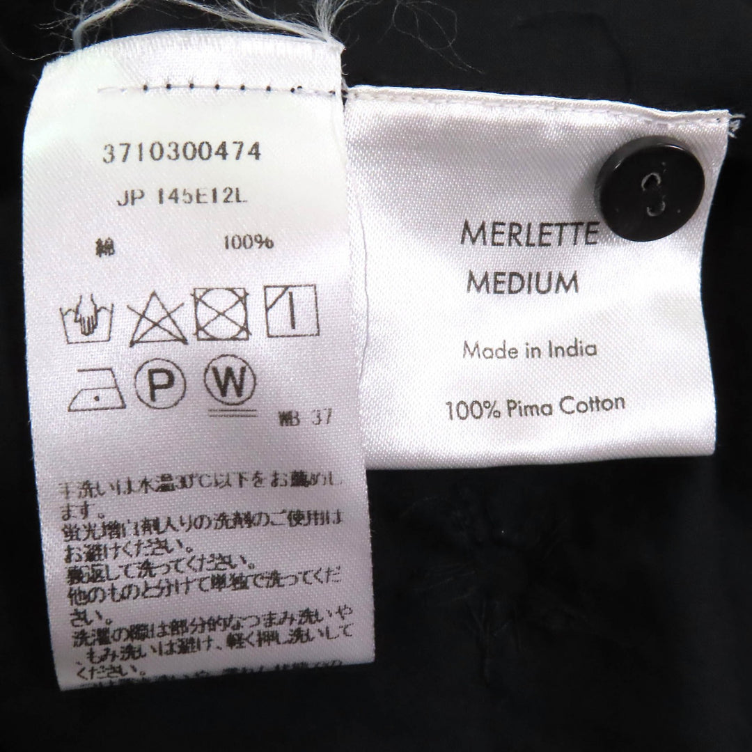 Excellent Merlette one piece Flower Beads Crew Neck Long Sleeve black M