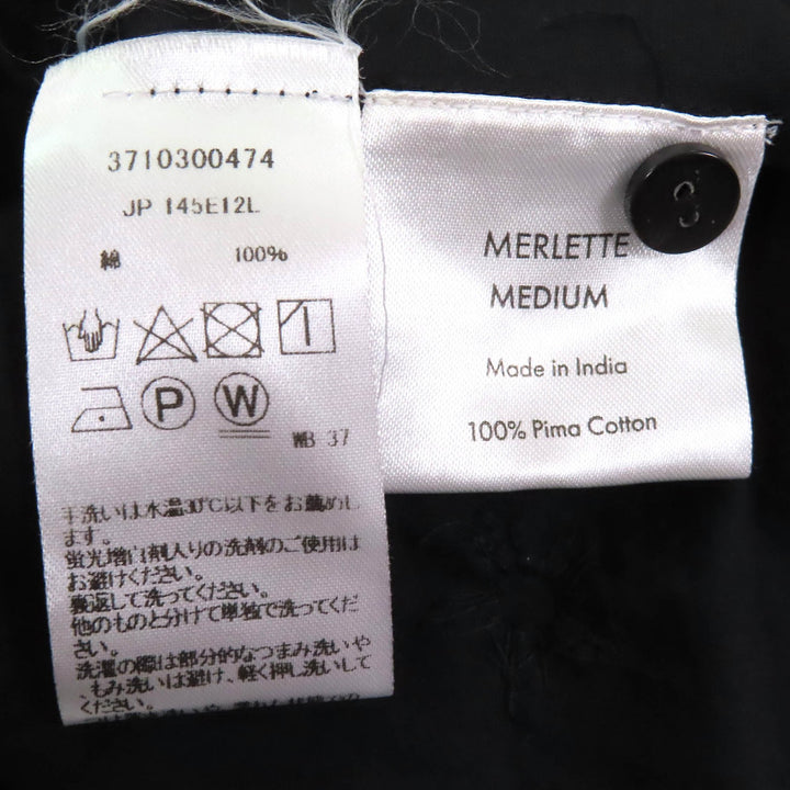 Excellent Merlette one piece Flower Beads Crew Neck Long Sleeve black M