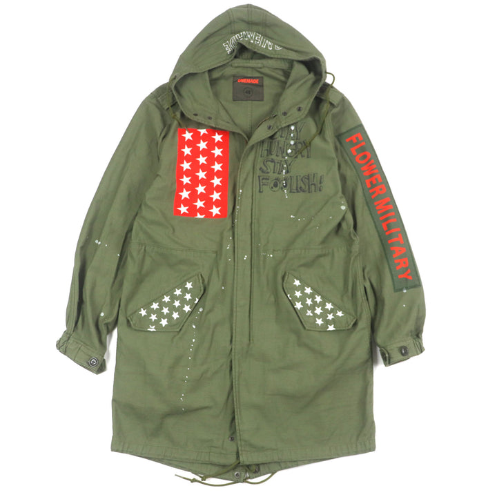 Great ONE MADE Mod coat Kurt Cobain handmade hooded zip up vintage