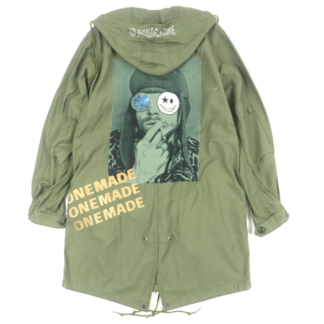 Great ONE MADE Mod coat Kurt Cobain handmade hooded zip up vintage