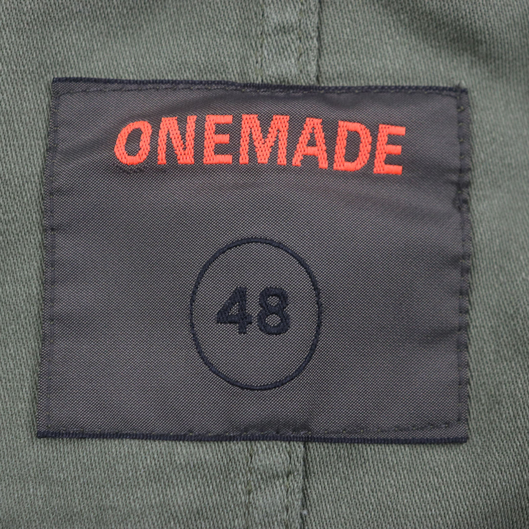 Great ONE MADE Mod coat Kurt Cobain handmade hooded zip up vintage khaki cotton mens L