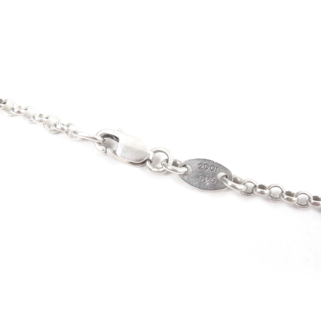 Great CHROME HEARTS Necklace Roll Chain 18 inches Silver SV925 mens